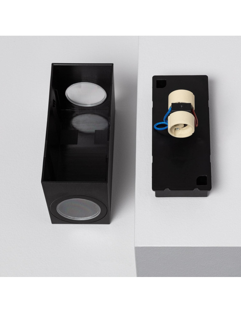 Applique Murale Extérieure Miseno Éclairage Double Face Noire