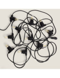 Kit Guirlande Lumineuse Extérieure IP44 10m Noir + 10 Ampoules Filaments LED B22 2W G45
