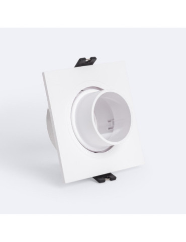Collerette Downlight Carré Orientable faible UGR pour Ampoule LED GU10 / GU5.3 Coupe Ø75 mm Suefix