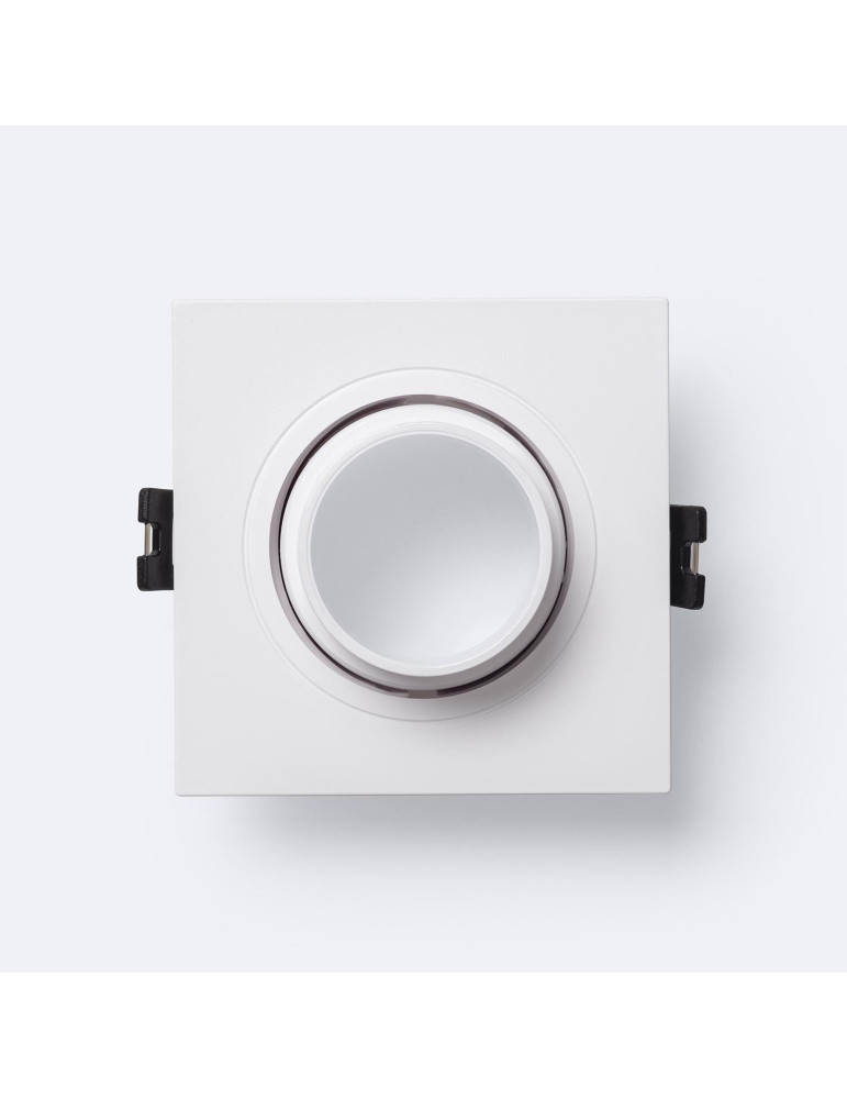 Collerette Downlight Carré Orientable faible UGR pour Ampoule LED GU10 / GU5.3 Coupe Ø75 mm Suefix