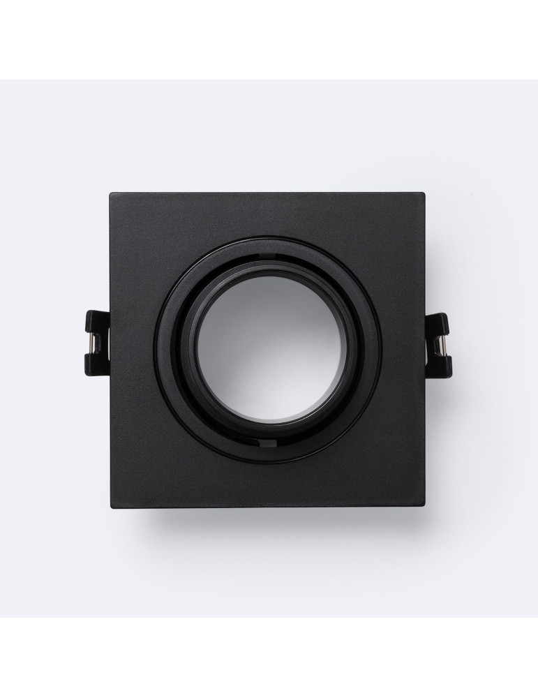Collerette Downlight Carré Orientable faible UGR pour Ampoule LED GU10 / GU5.3 Coupe Ø75 mm Suefix