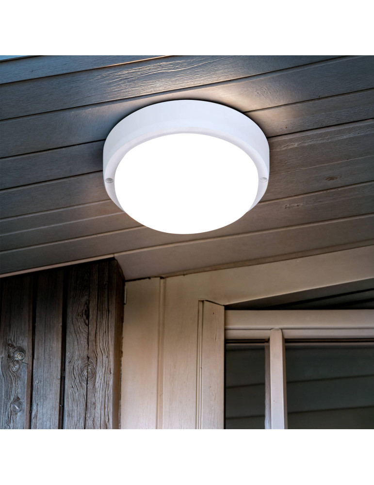 Plafonnier LED Extérieur Rond 15W Hublot White IP65 Ø155 mm