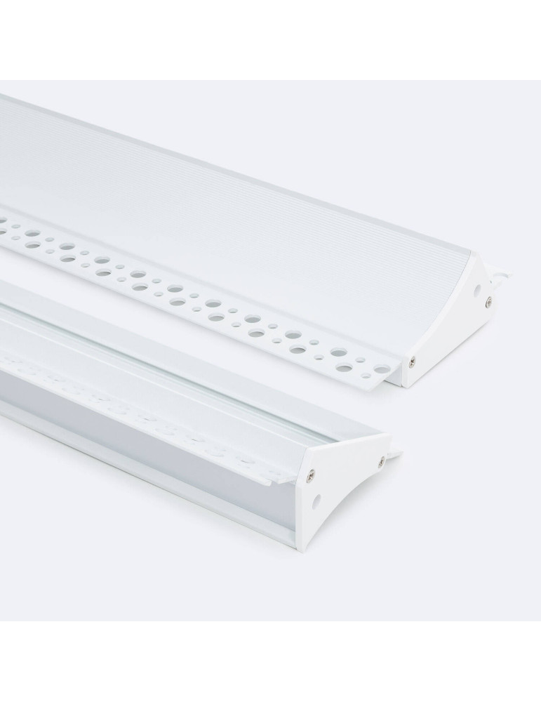 Profilé Aluminium Encastré pour Plâtre/Placo avec Capot Continu pour Ruban LED jusqu'à 20 mm