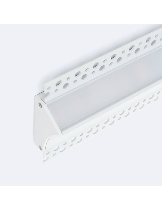Profilé Aluminium Encastré pour Plâtre/Placo avec Capot Continu pour Ruban LED jusqu'à 20 mm