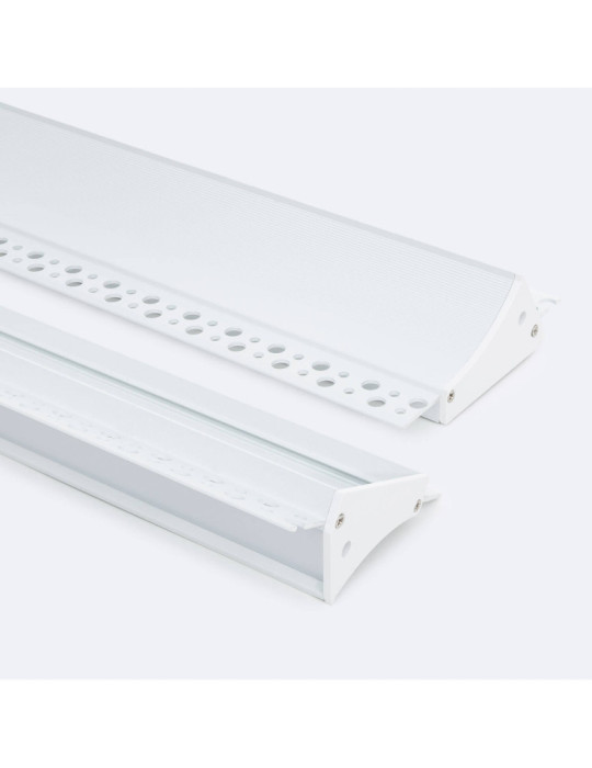 Profilé Aluminium Encastré pour Plâtre/Placo avec Capot Continu pour Ruban LED jusqu'à 20 mm