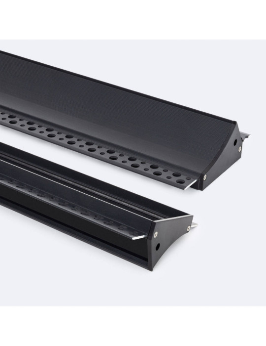 Profilé Aluminium Encastré pour Plâtre/Placo avec Capot Continu pour Ruban LED jusqu'à 20 mm