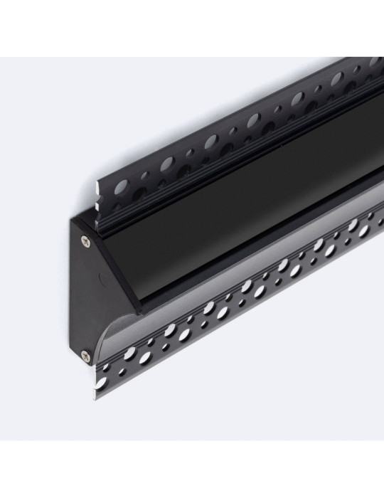 Profilé Aluminium Encastré pour Plâtre/Placo avec Capot Continu pour Ruban LED jusqu'à 20 mm