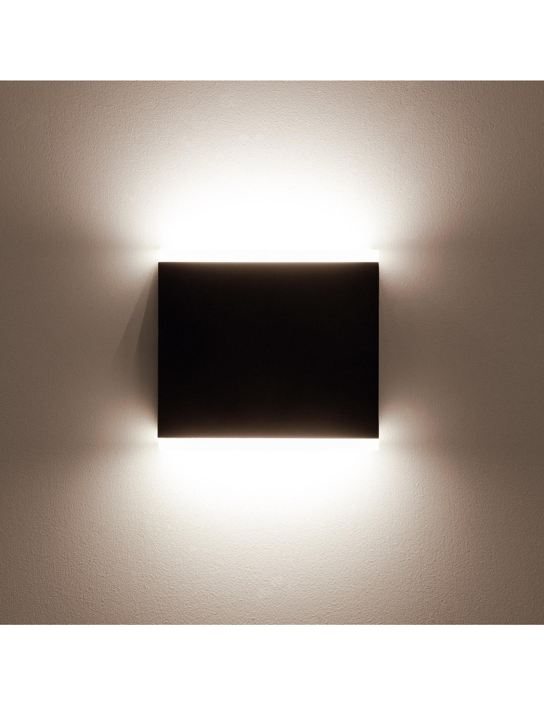 Applique Murale LED Extérieure Orus 6W Éclairage Double Face Carrée Noire