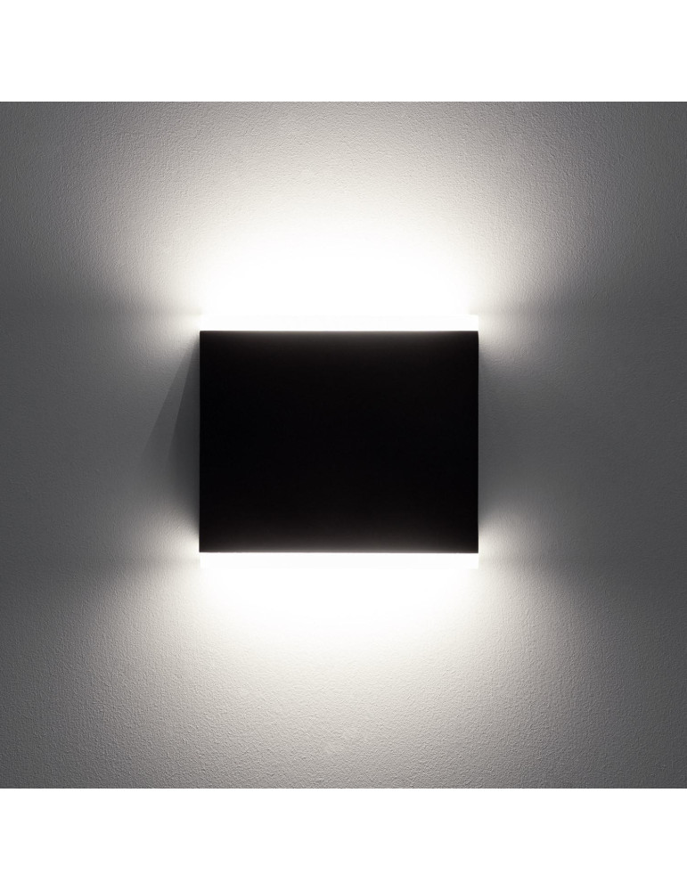 Applique Murale LED Extérieure Orus 6W Éclairage Double Face Carrée Noire