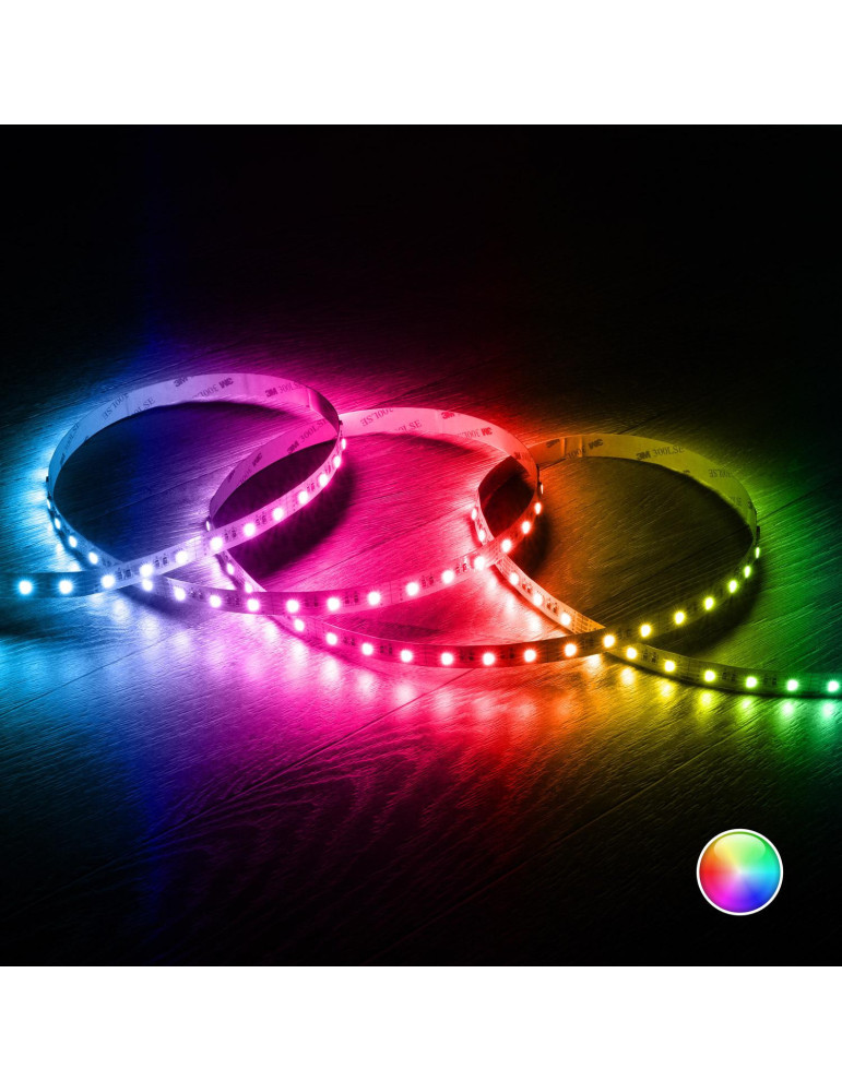 Ruban LED RGBW 12V DC SMD5050 60LED/m 5m IP20 Largeur 12mm Coupe 10cm