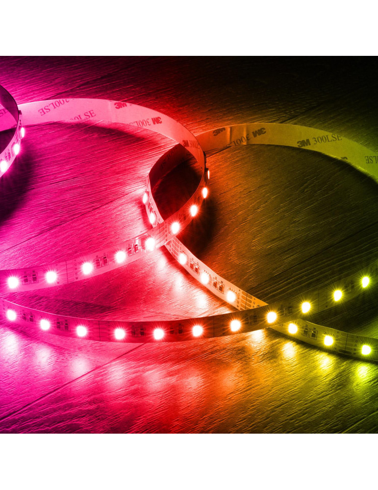 Ruban LED RGBW 12V DC SMD5050 60LED/m 5m IP20 Largeur 12mm Coupe 10cm