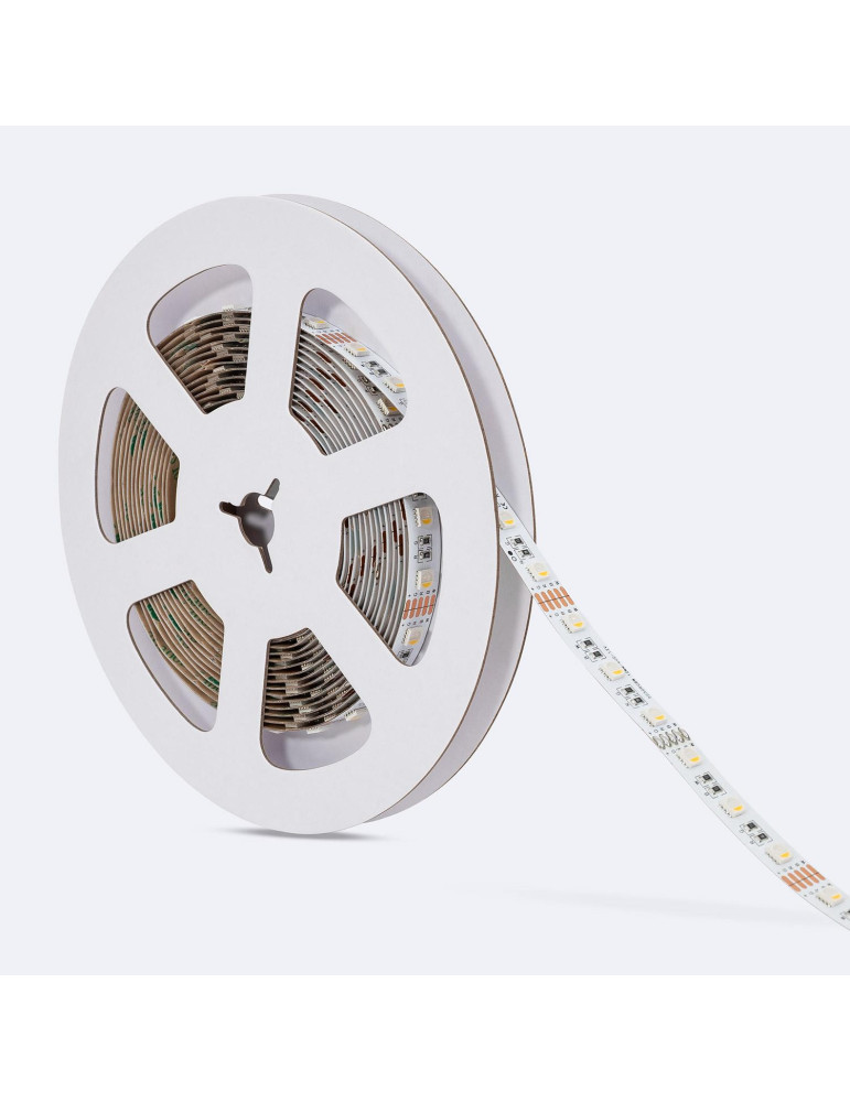 Ruban LED RGBW 12V DC SMD5050 60LED/m 5m IP20 Largeur 12mm Coupe 10cm