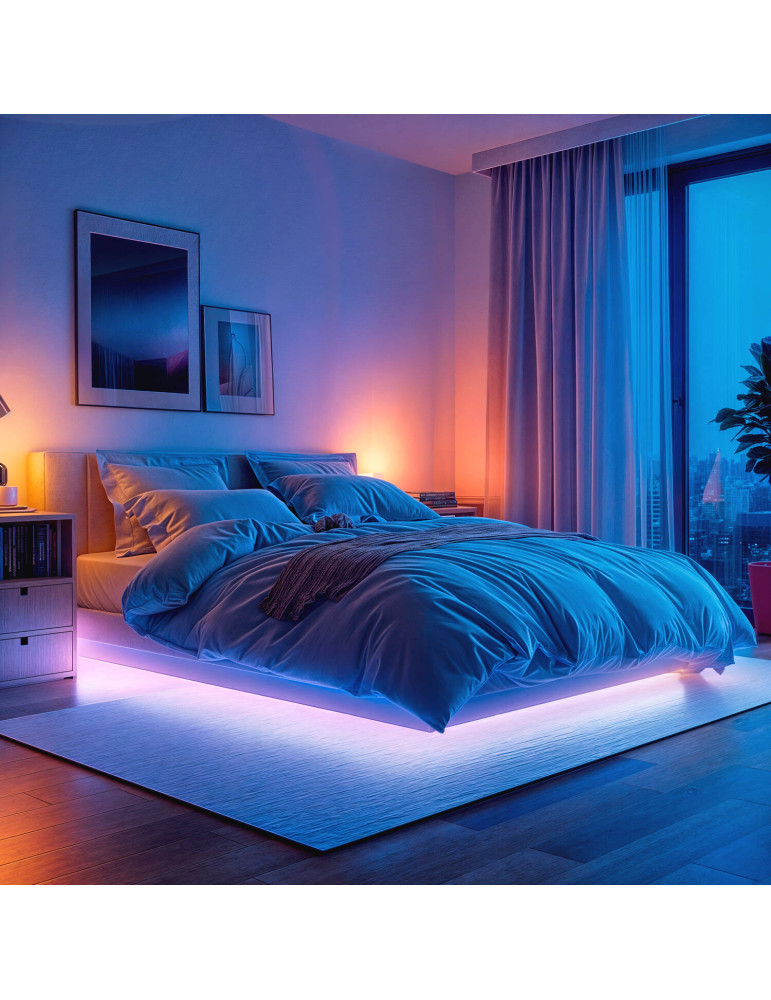 Ruban LED RGBW 12V DC SMD5050 60LED/m 5m IP20 Largeur 12mm Coupe 10cm