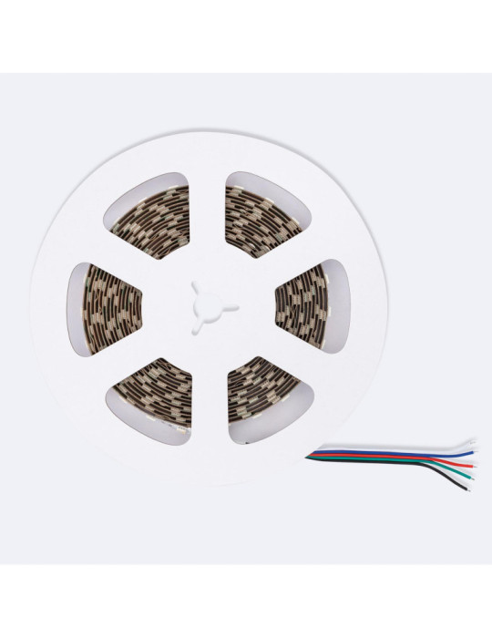 Ruban LED RGBW 12V DC SMD5050 60LED/m 5m IP20 Largeur 12mm Coupe 10cm