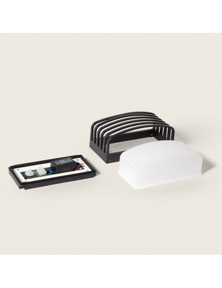 Applique Murale Extérieure LED 12W Éclairage Rectangulaire Noire Juli