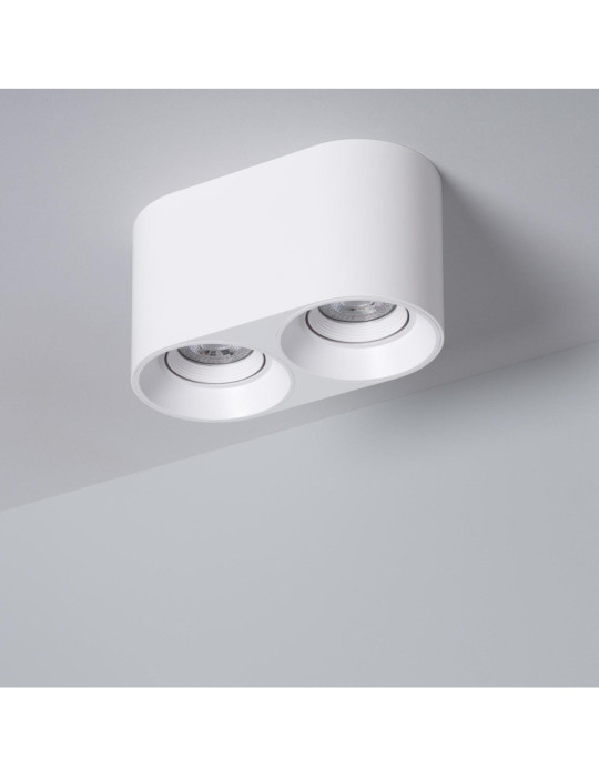 Plafonnier Space Double Blanc avec Ampoule GU10