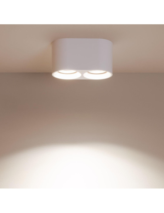 Plafonnier Space Double Blanc avec Ampoule GU10