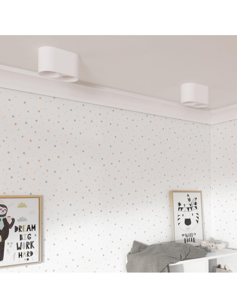 Plafonnier Space Double Blanc avec Ampoule GU10