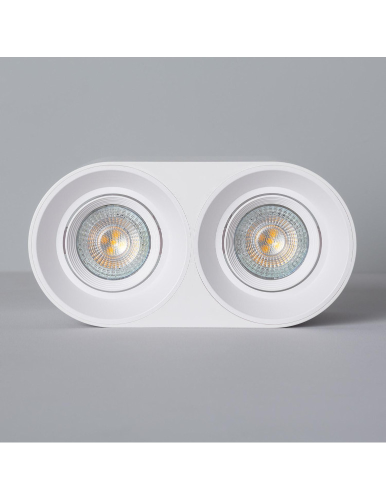 Plafonnier Space Double Blanc avec Ampoule GU10