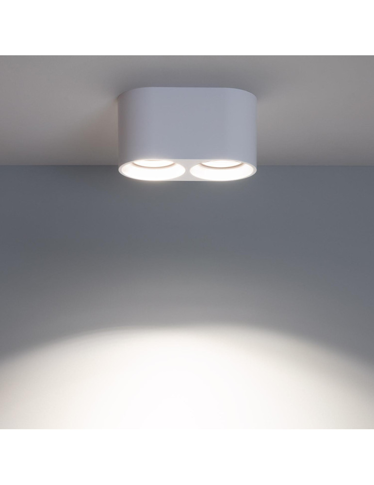 Plafonnier Space Double Blanc avec Ampoule GU10