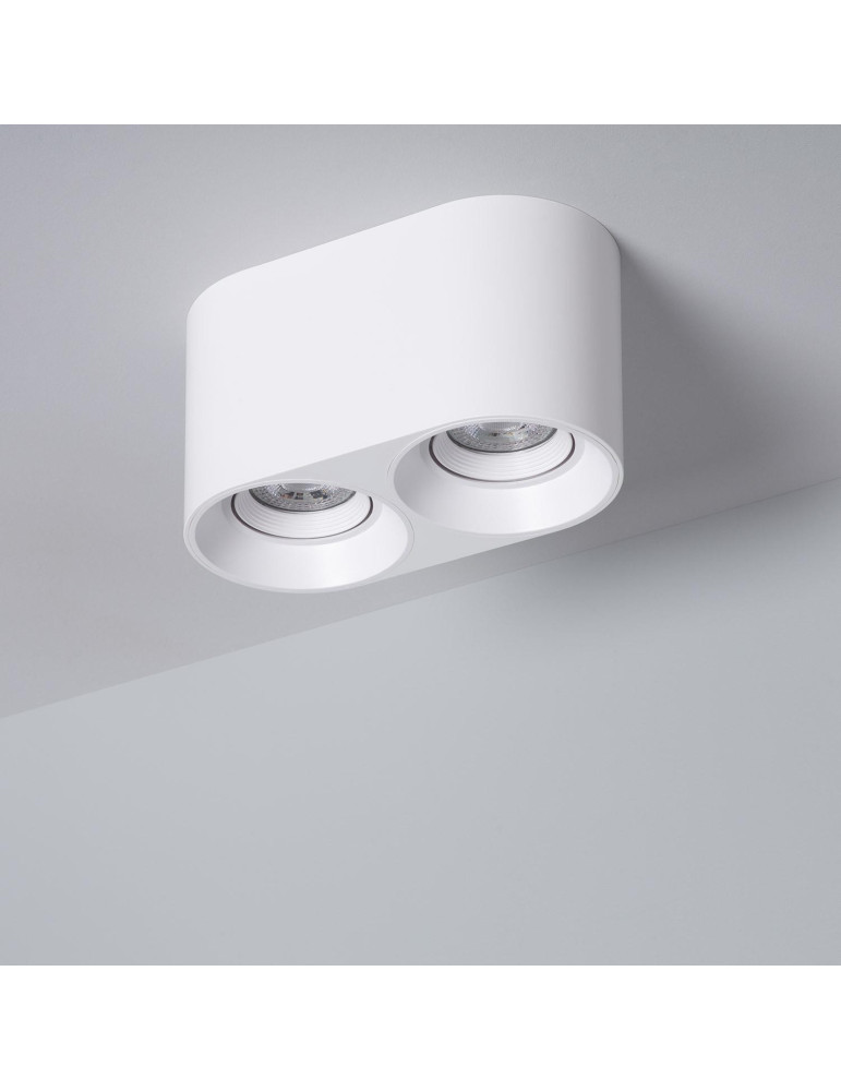 Plafonnier Space Double Blanc avec Ampoule GU10