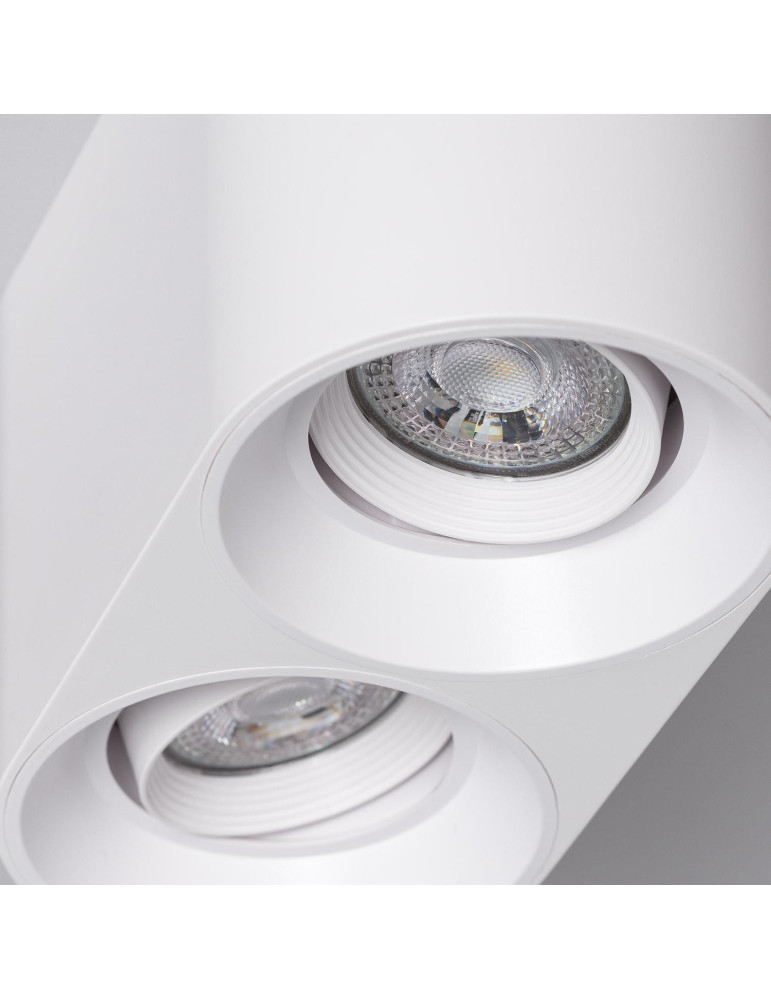 Plafonnier Space Double Blanc avec Ampoule GU10