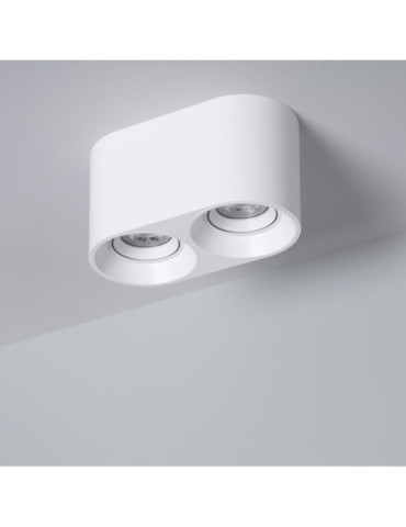 Plafonnier Space Double Blanc avec Ampoule GU10