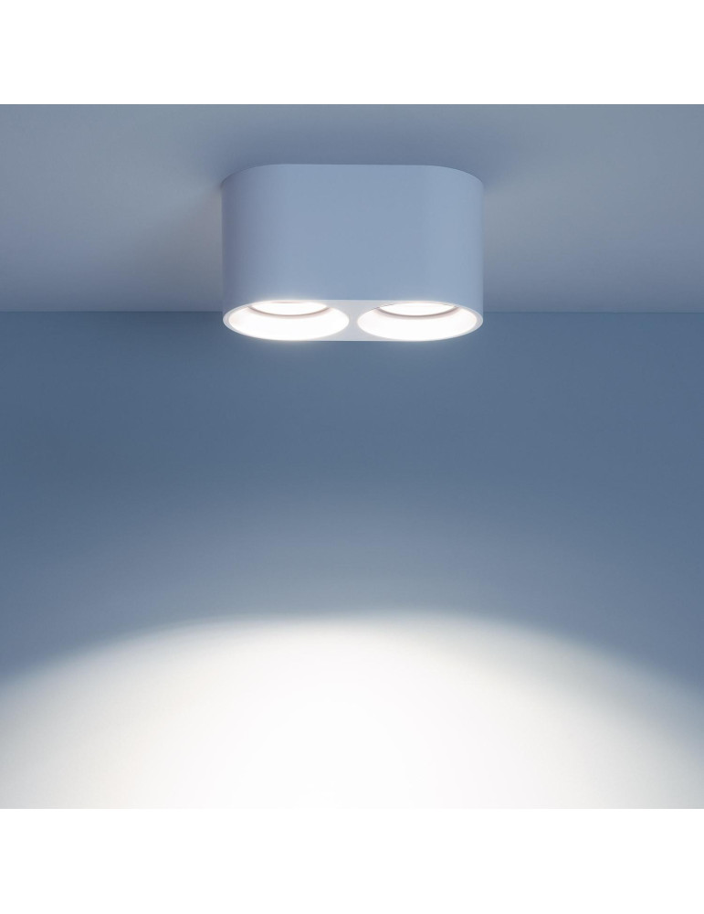 Plafonnier Space Double Blanc avec Ampoule GU10