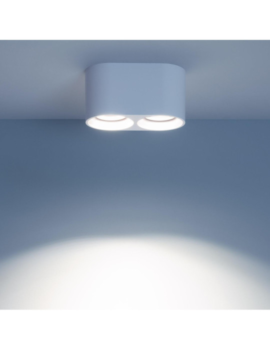 Plafonnier Space Double Blanc avec Ampoule GU10