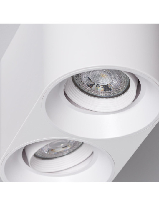 Plafonnier Space Double Blanc avec Ampoule GU10