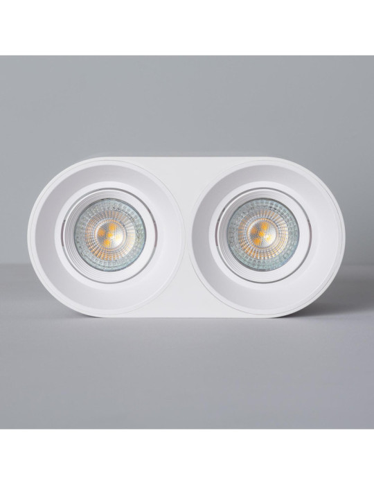 Plafonnier Space Double Blanc avec Ampoule GU10