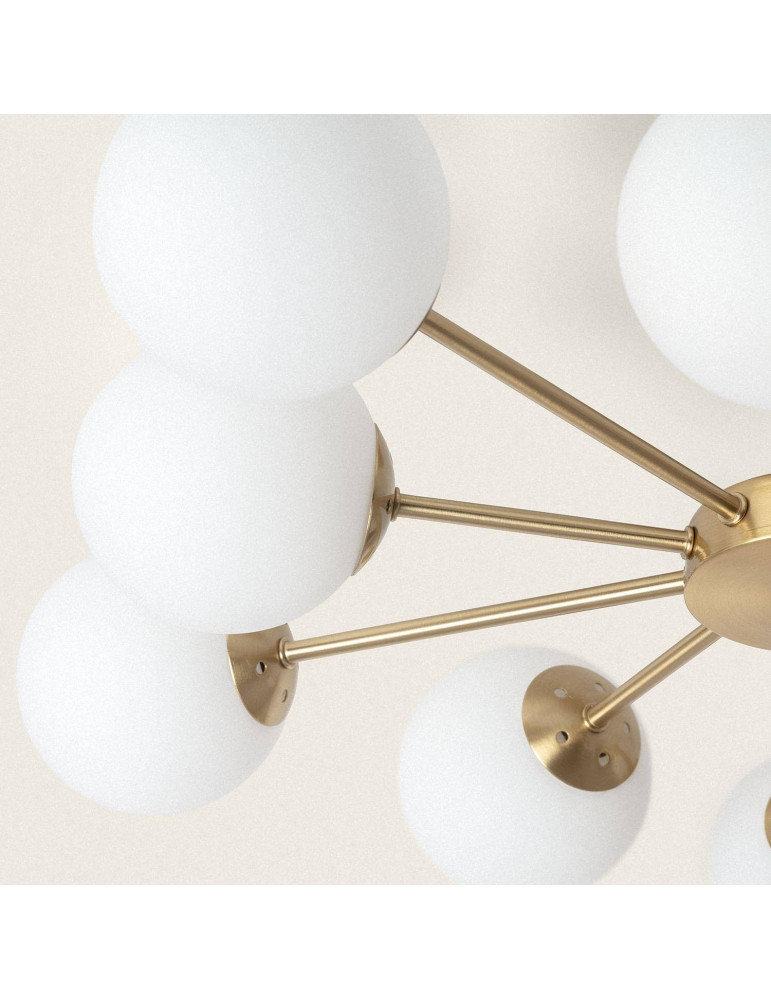 Plafonnier Métal et Verre Moonlight Brass 10 Spots Plafonnier Métal et Verre Moonlight Brass 10 Spots