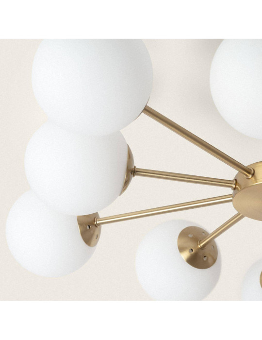 Plafonnier Métal et Verre Moonlight Brass 10 Spots Plafonnier Métal et Verre Moonlight Brass 10 Spots