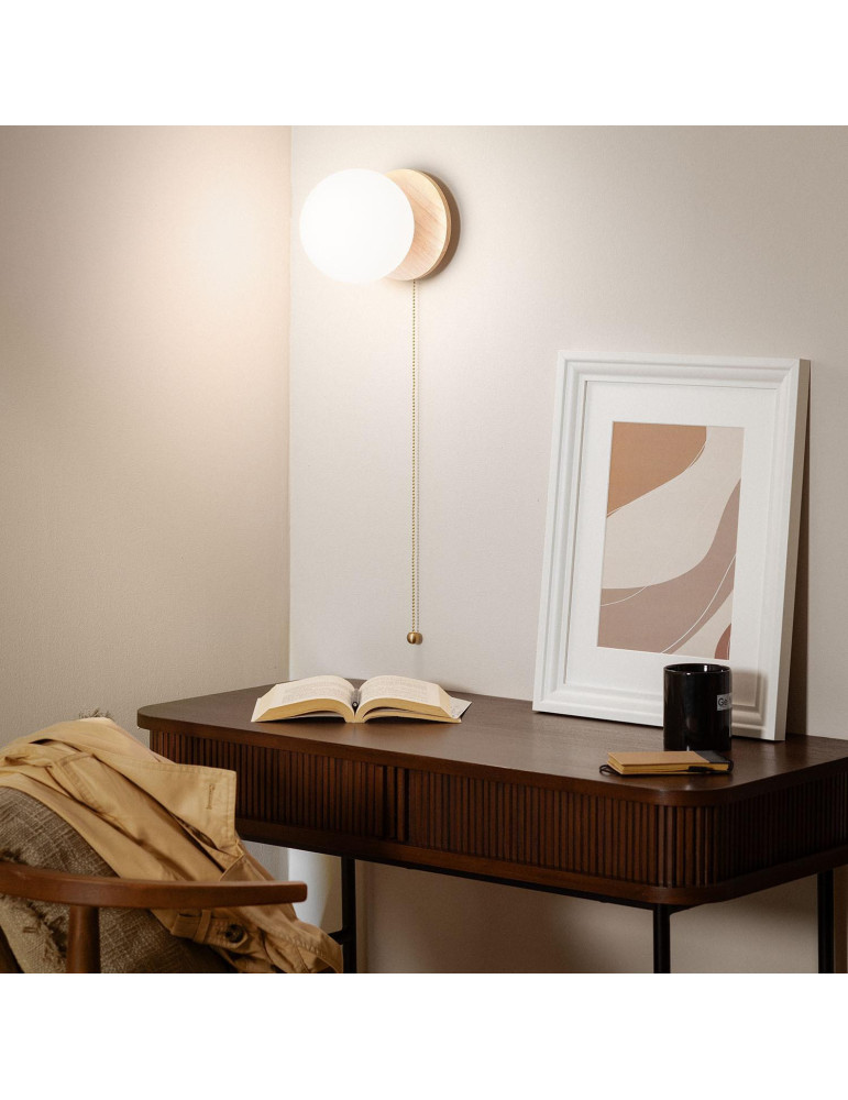 Applique Murale Bois et Verre Gold Orbit