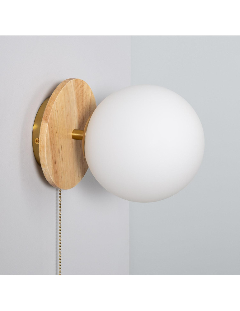 Applique Murale Bois et Verre Gold Orbit