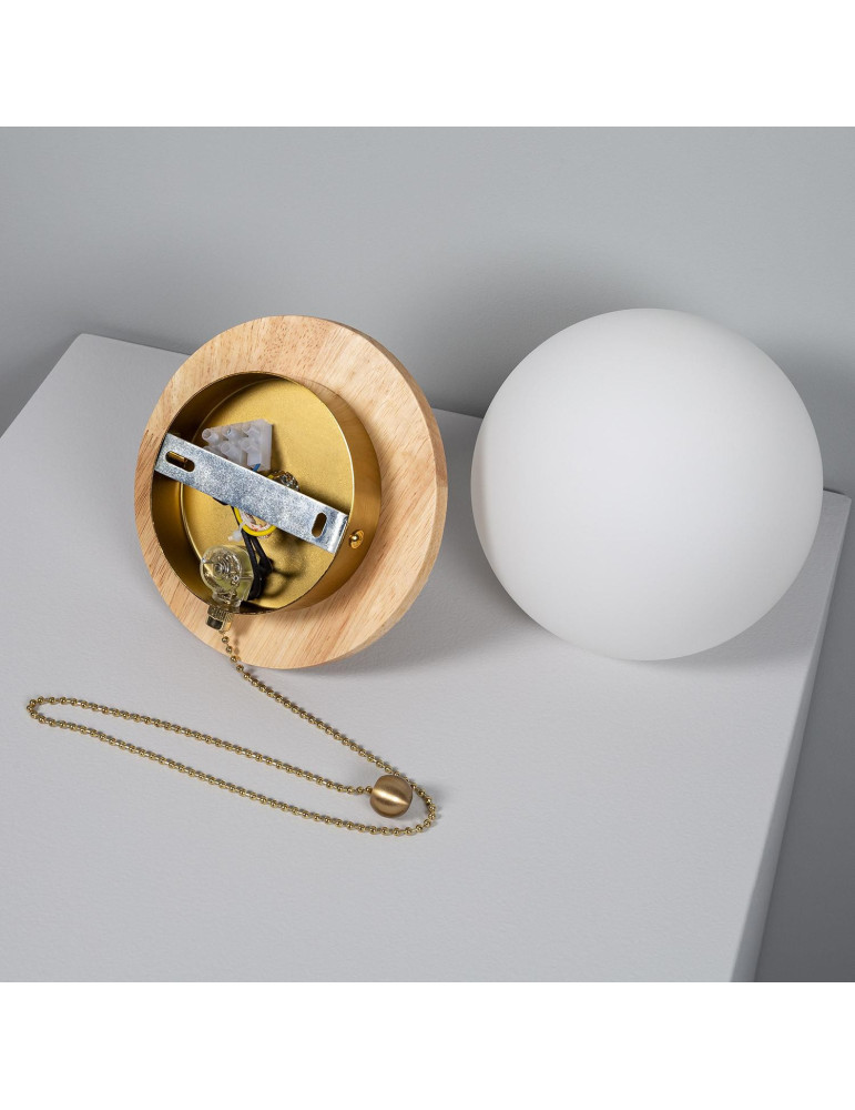 Applique Murale Bois et Verre Gold Orbit