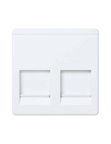 Plaque Prise Double Téléphone RJ11+Internet RJ45 SIMON 27 Play 27486