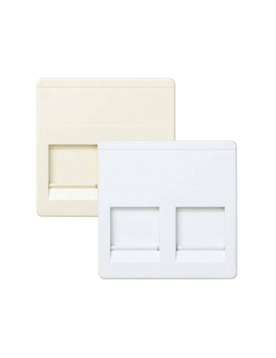 Plaque Prise Double Téléphone RJ11+Internet RJ45 SIMON 27 Play 27486