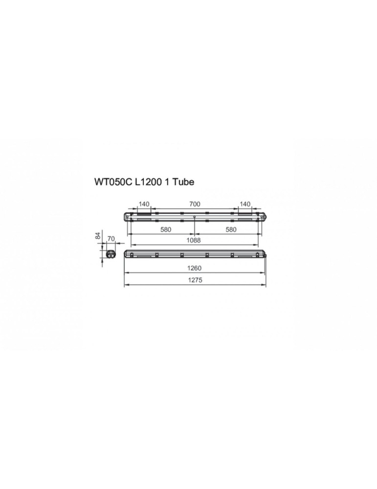 Réglette Étanche PHILIPS Ledinaire WT050C IP65 pour Tube LED 120cm