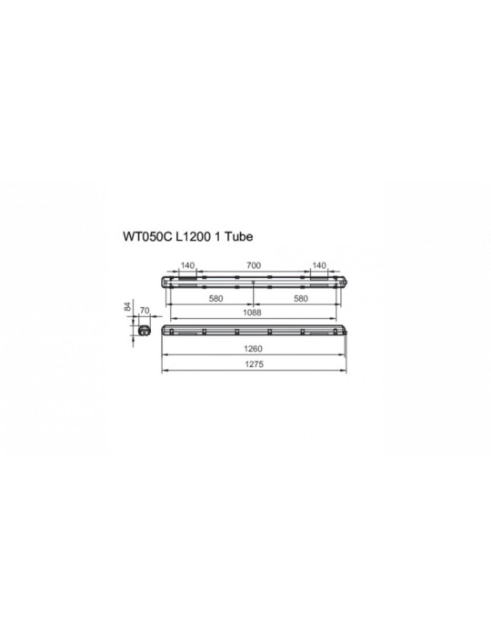 Réglette Étanche PHILIPS Ledinaire WT050C IP65 pour Tube LED 120cm