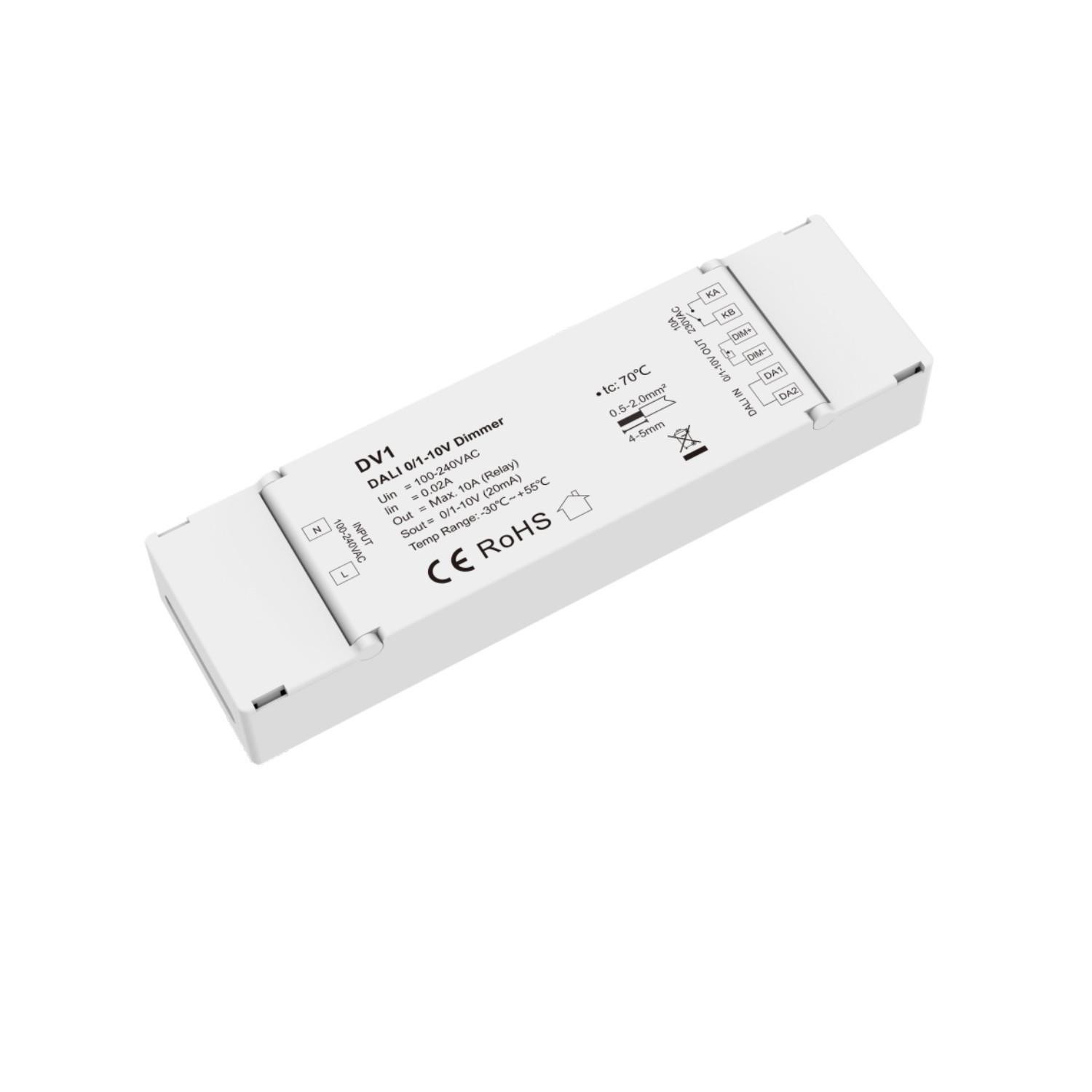 Convertisseur de Variation DALI de 0-1 à 10V Compatible avec Bouton Poussoir Blanc