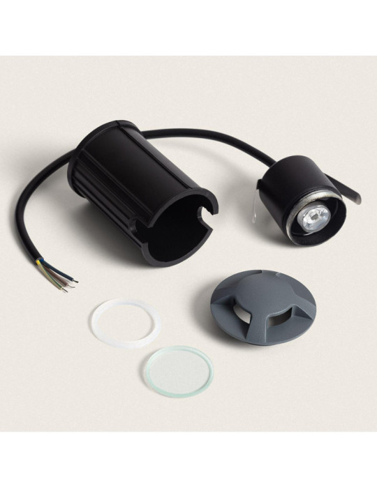 Balise Extérieure LED 3W Encastrable au Sol Letso 4L Gris