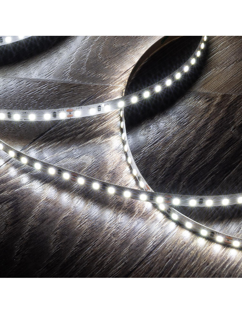 Ruban LED 24V DC SMD2835 120LED/m 5m IP20 Largeur 8mm Coupe 5cm