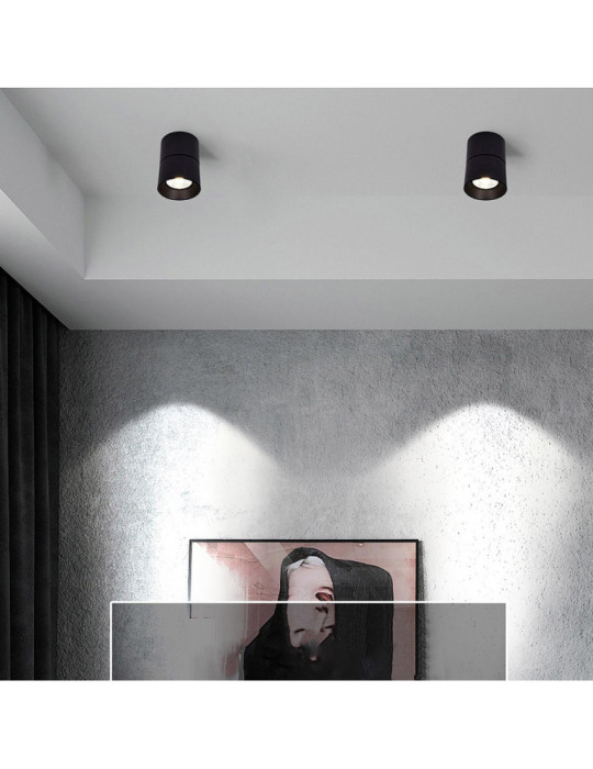 Applique LED 30W Aluminium Ronde Noire New Onuba