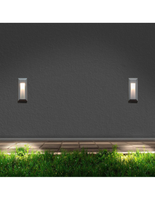 Balise LED Extérieure en Saillie au Mur Rectangulaire Gisli Blanche