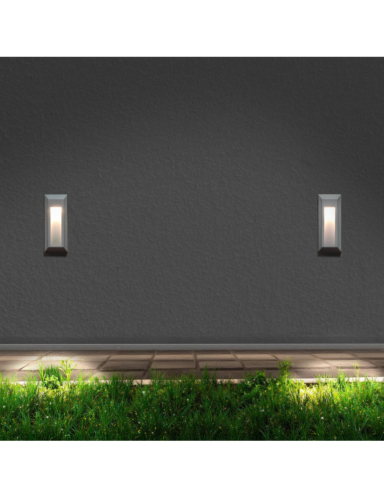 Balise LED Extérieure en Saillie au Mur Rectangulaire Gisli Blanche