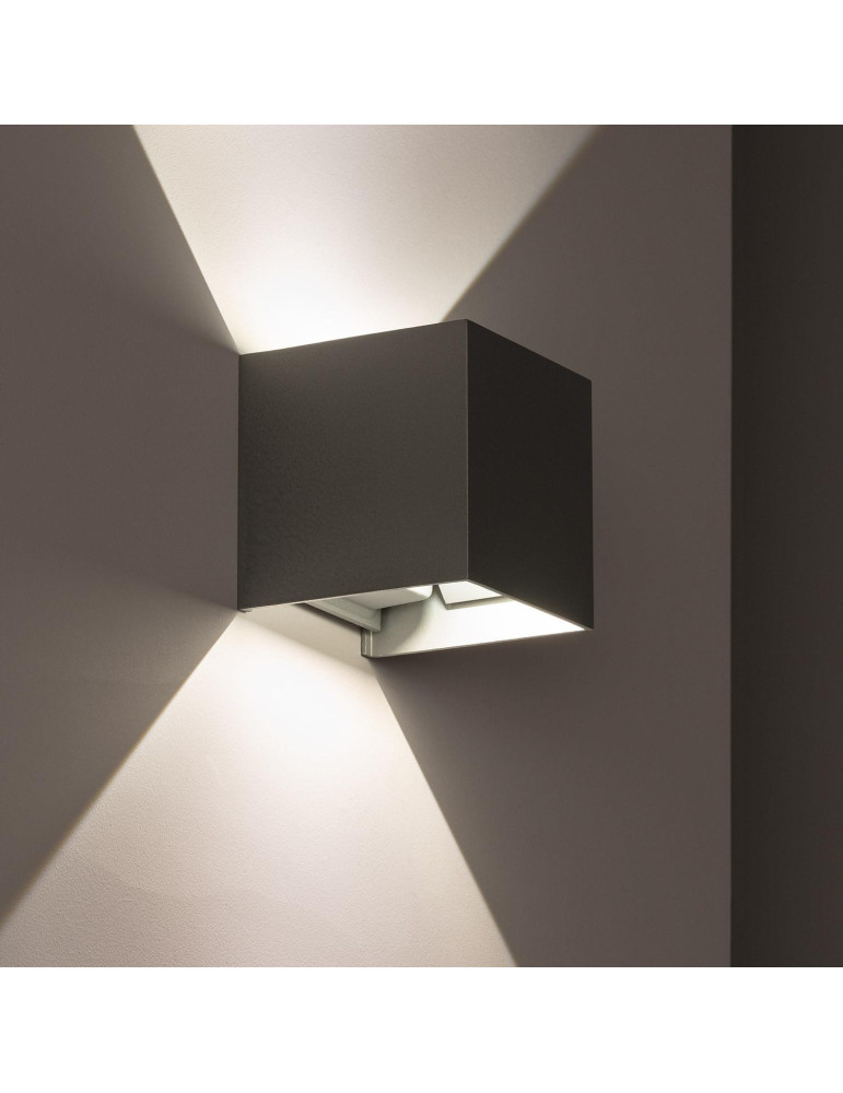 Applique Murale LED Extérieure Aluminium Eros 6W Éclairage Double Face Grise