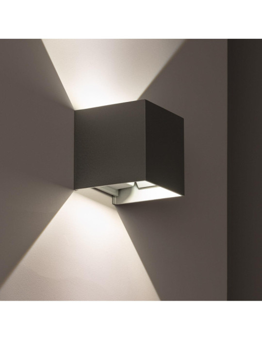Applique Murale LED Extérieure Aluminium Eros 6W Éclairage Double Face Grise