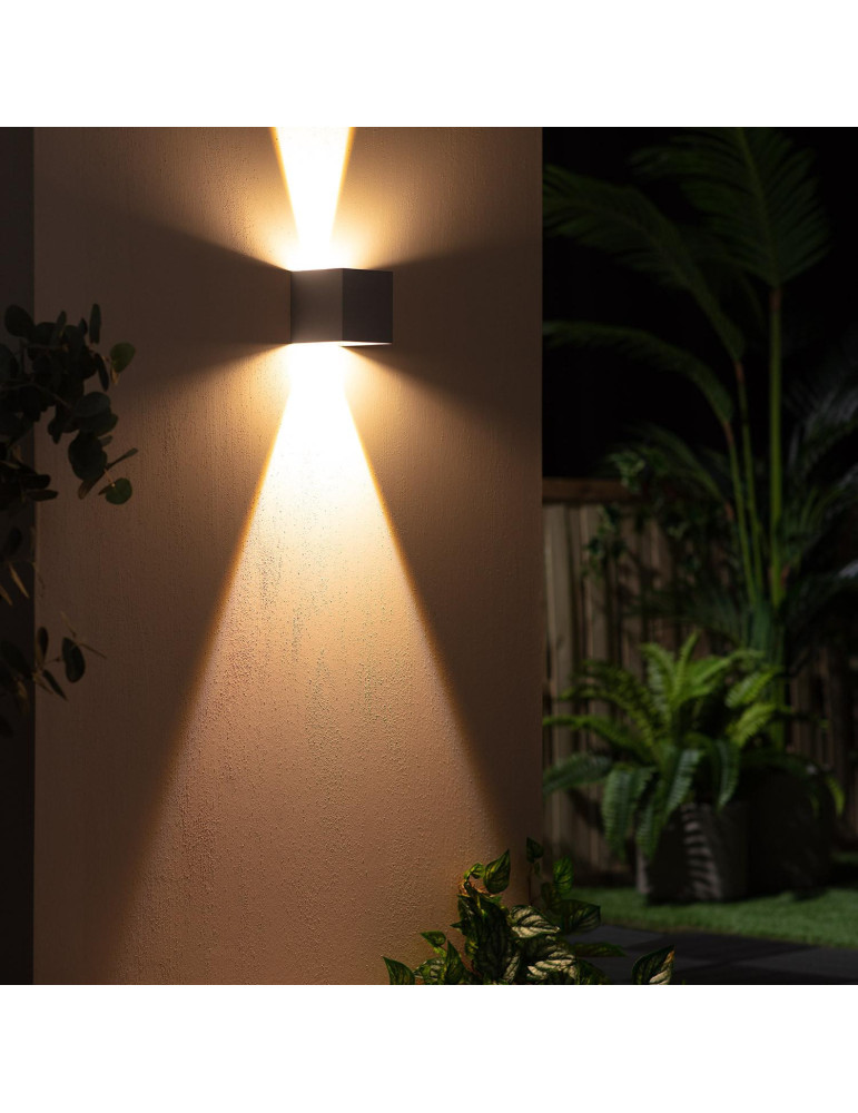 Applique Murale LED Extérieure Aluminium Eros 6W Éclairage Double Face Grise