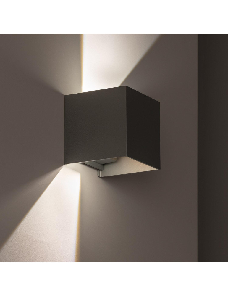 Applique Murale LED Extérieure Aluminium Eros 6W Éclairage Double Face Grise